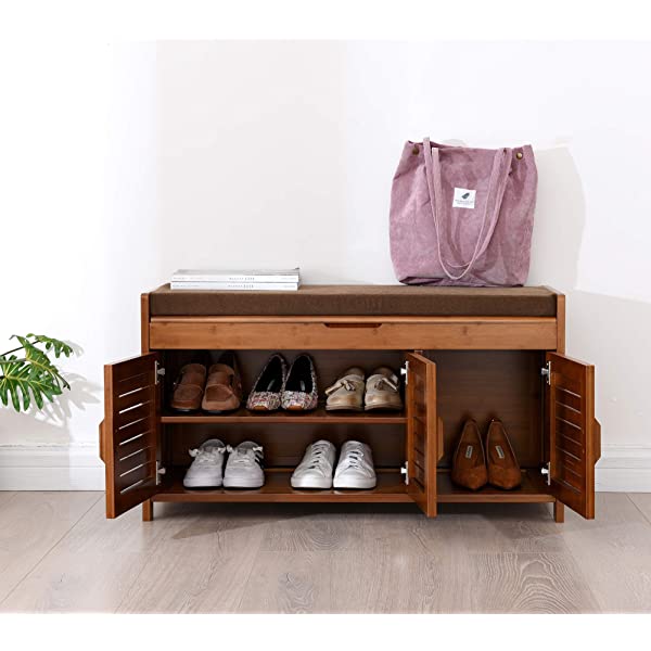 K KELBEL Shoe Rack & Shoe Bench & Shoe Cabinet & Boot Organizing Detachable Cushion with Hidden Storage Compartment
