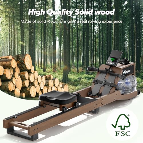 MERACH Water Rowing Machines for Home, Foldable Row Machine with 400LBS Weight Capacity, Dedicated Monitor and Comfortable Seat