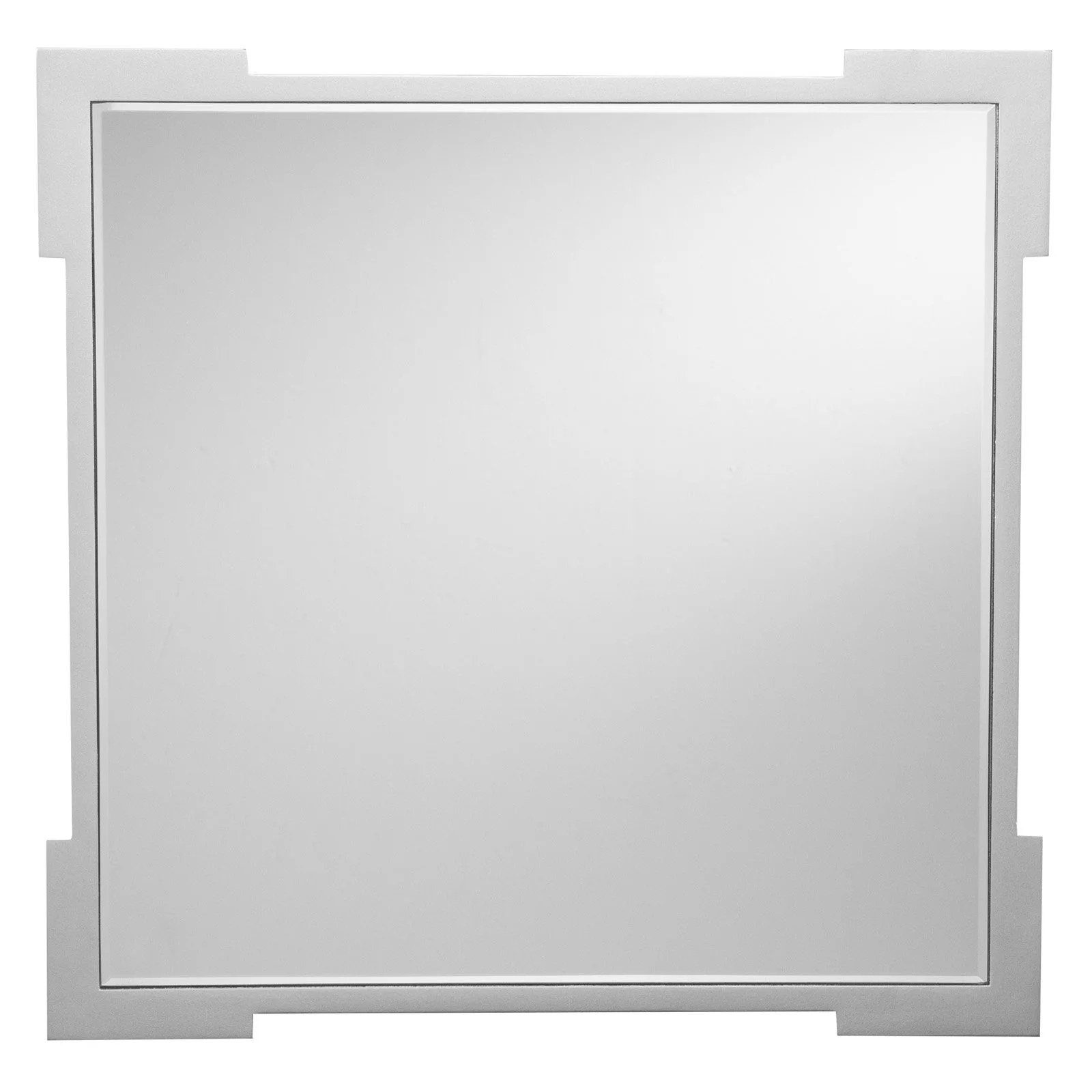 SEI Furniture Glenview Square Wood Mirrored End Table in Matte Silver