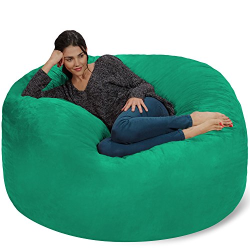 Chill Sack Bean Bag Chair - 5' Giant Memory Foam Lounge Chair with Soft Microfiber Cover – Cozy Furniture for Living Room, Dorm