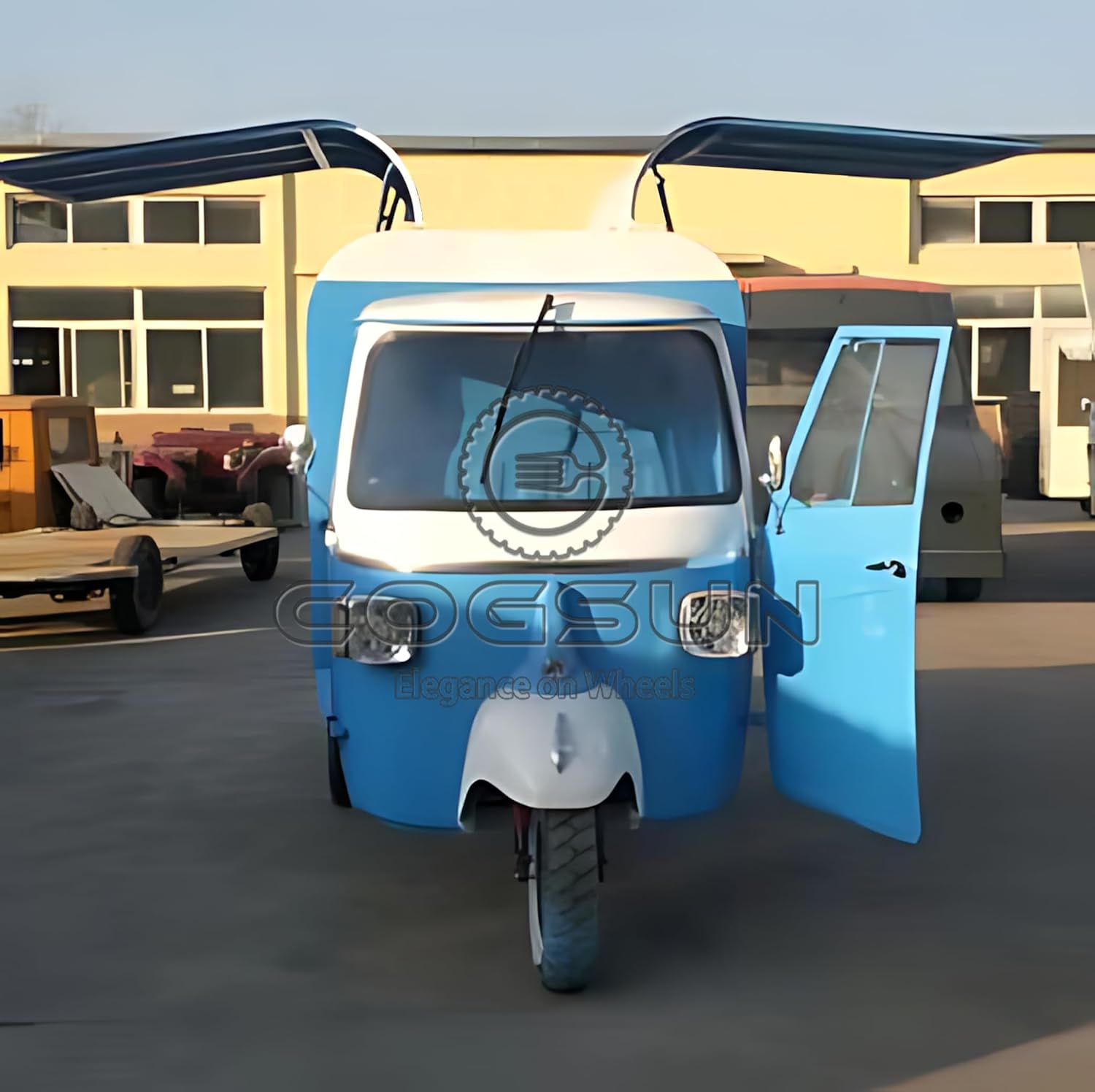 10.5FT Display Food Trailer, Concession Blue APE Food Trailer Kitchen Near Me
