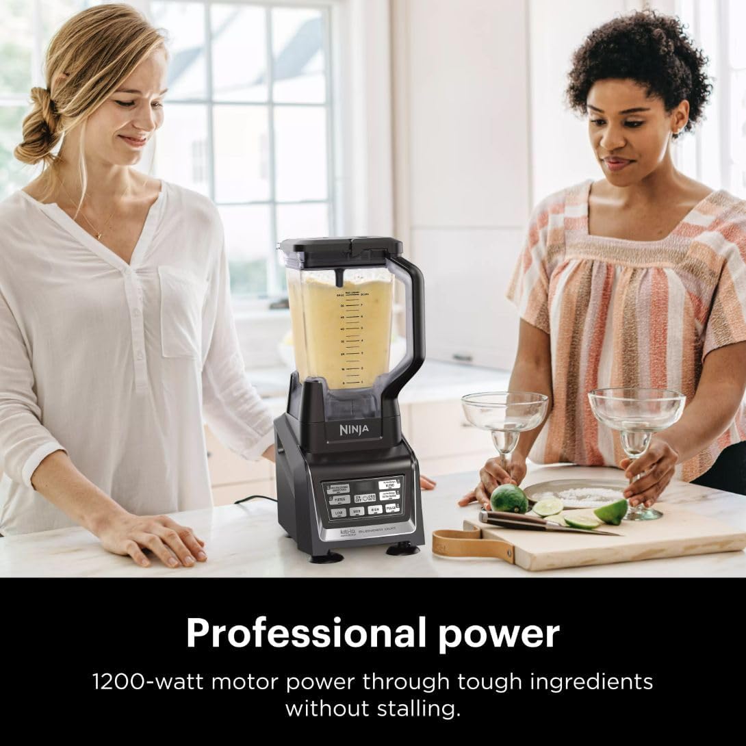 Ninja BL642 Nutri Ninja Personal & Countertop Blender with 1200W Auto-iQ Base, 72 oz. Pitcher, and 18, 24, & 32 oz. To-Go Cups with Spout Lids
