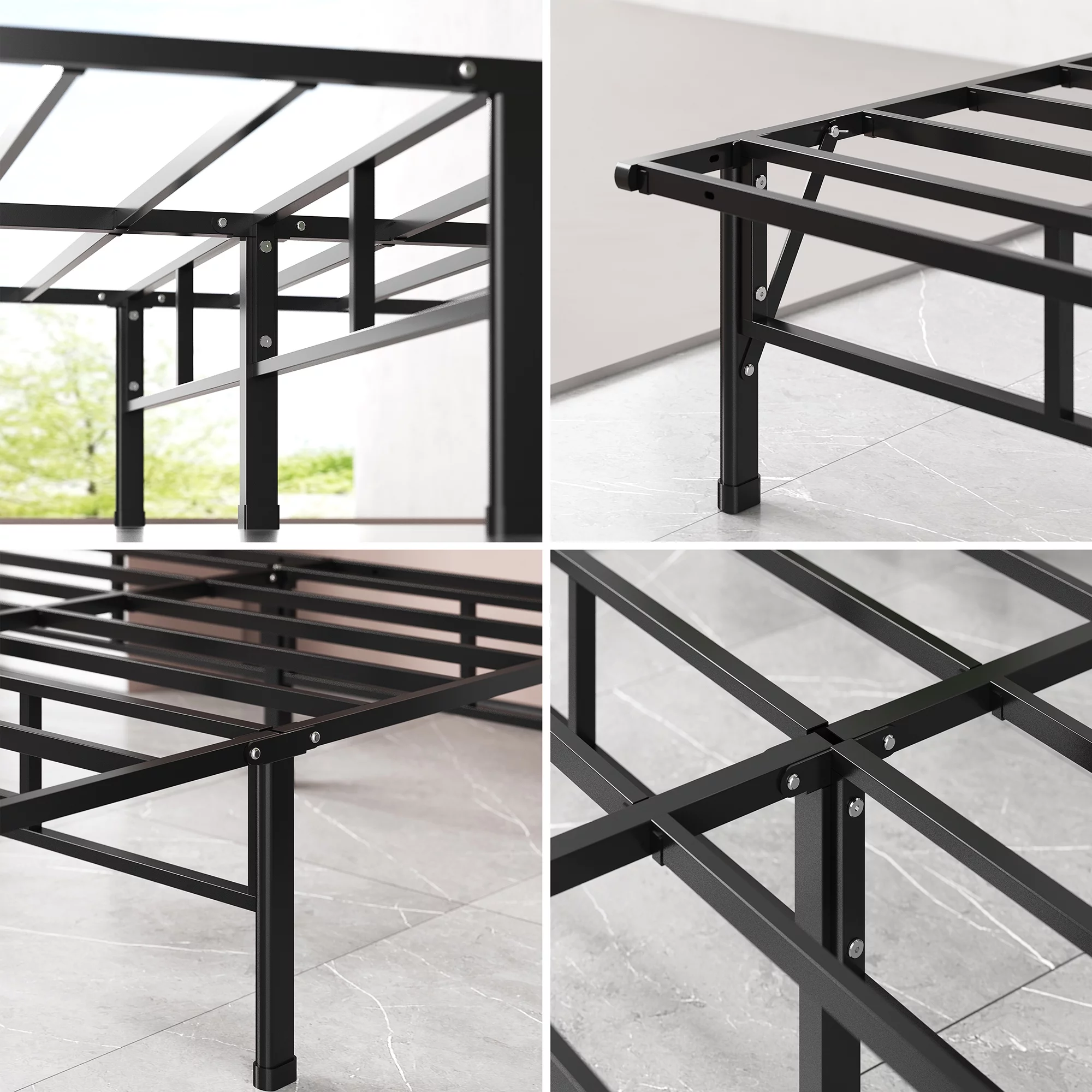Zinus 14" Metal SmartBase Compack® Mattress Foundation, Bed Frame, Queen