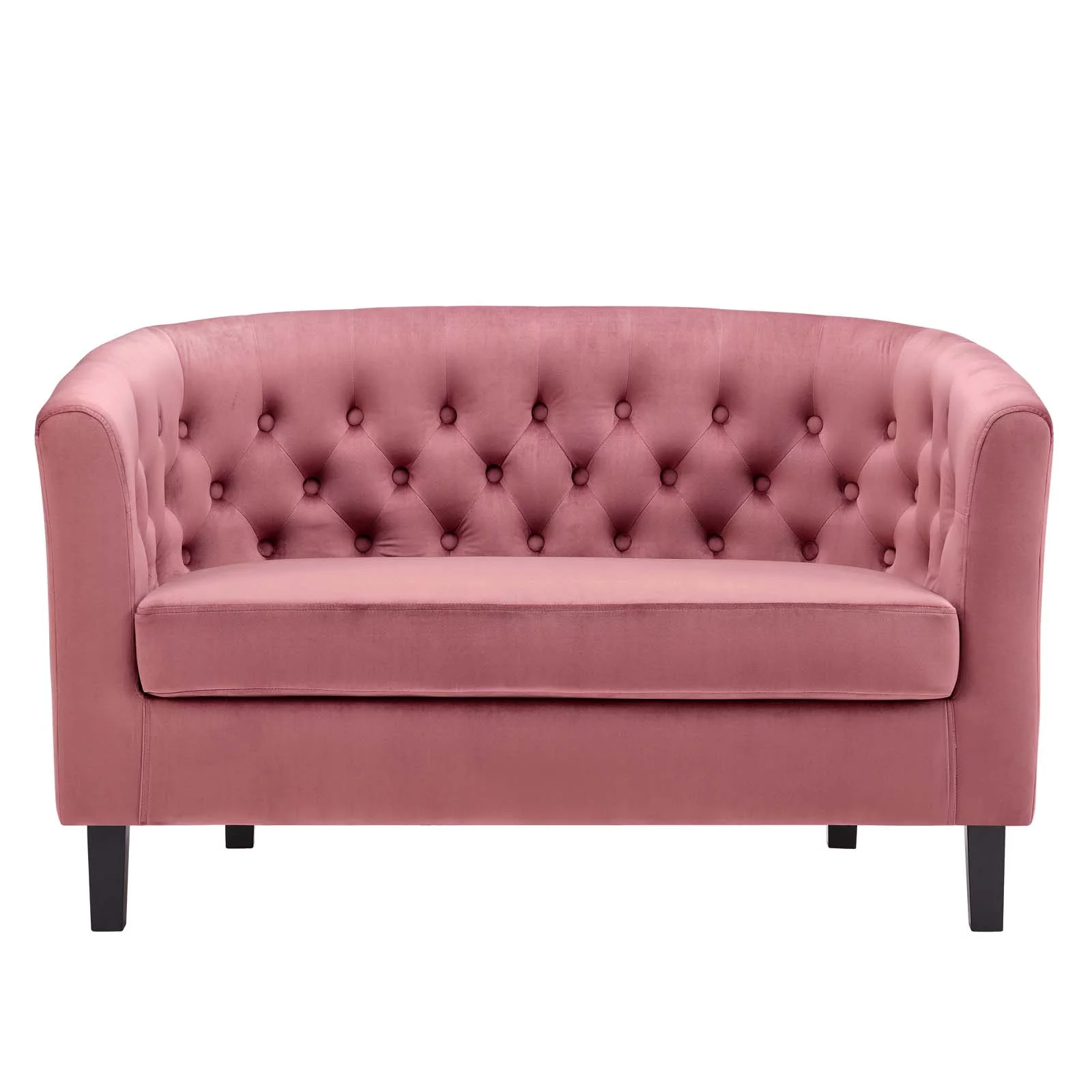 Modway Prospect Performance Velvet Loveseat in Dusty Rose