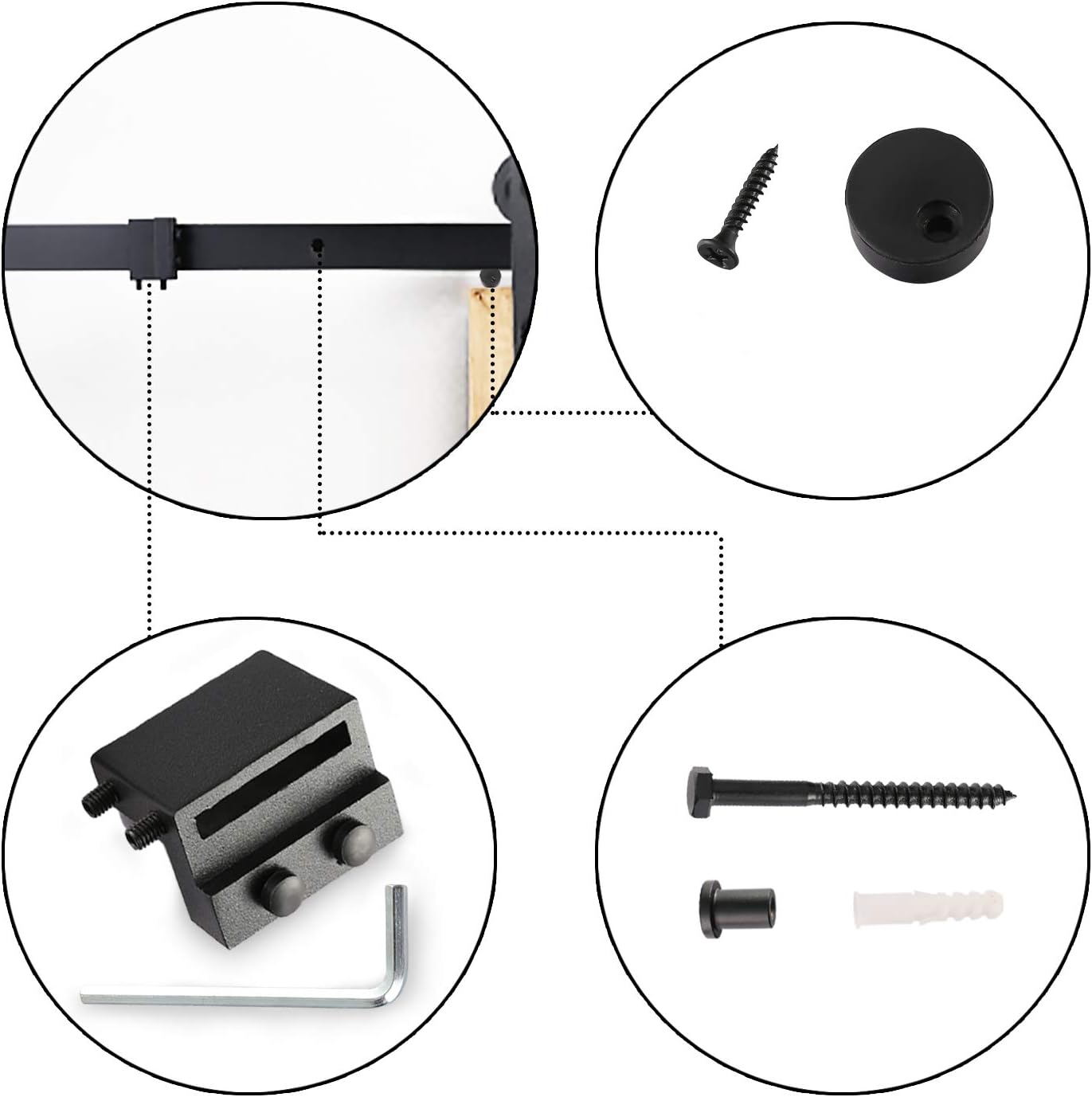YIGOLD 6.6ft Sliding Barn Door Hardware Kit,Antique Style,Sliding Smoothly Quietly,Factory Outlet Upgraded Version Quality Carbon Steel