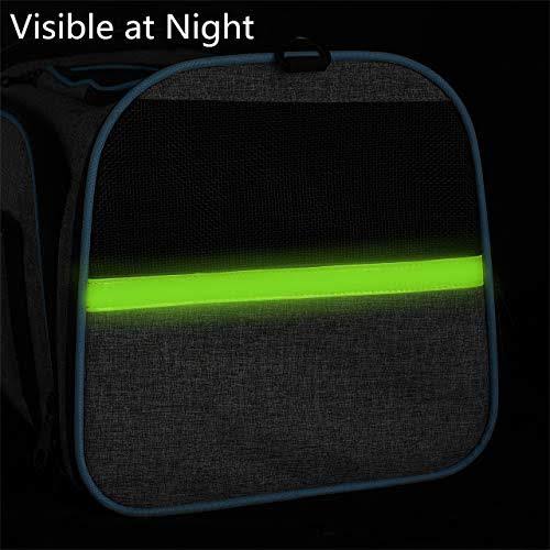 Omorc Pet Carrier Airline Approved, Expandable Foldable Soft-Sided Dog Carrier, 3 Open Doors, 2 Reflective Tapes, Pet Travel