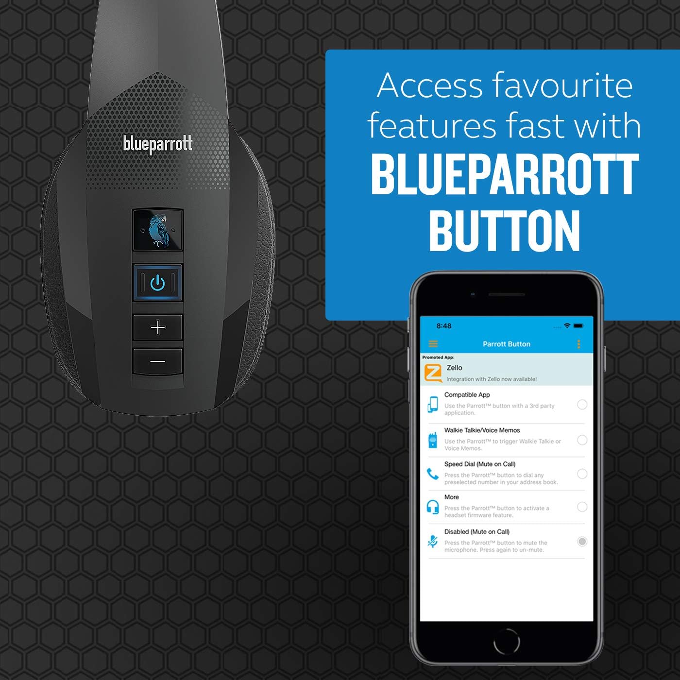BlueParrott B450-XT Noise Cancelling Bluetooth Headset – Updated Design with Industry Leading Sound & Improved Comfort, Up to 24 Hours of Talk Time