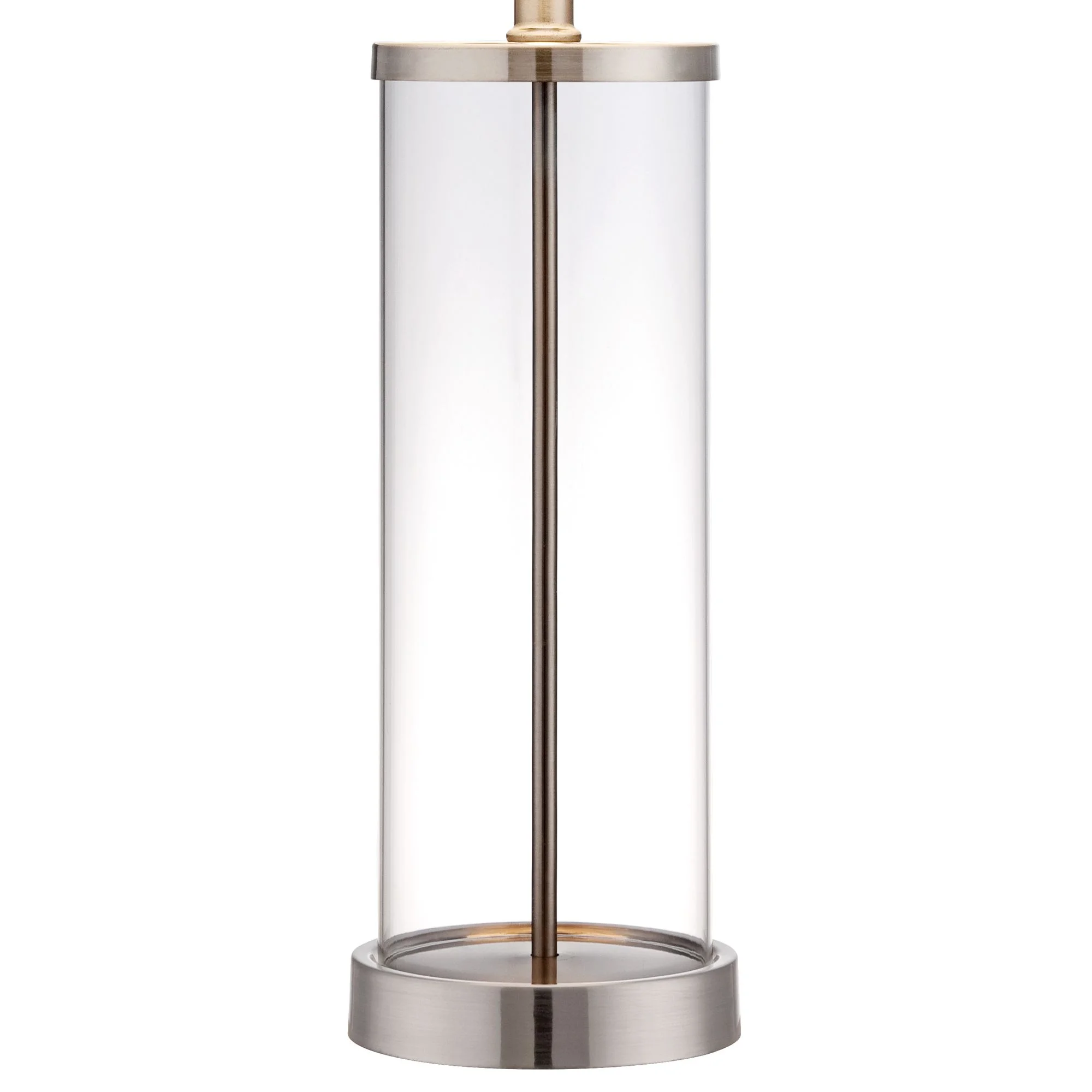 360 Lighting Coastal Table Lamps 26" High Set of 2 Clear Glass Fillable Steel White Tapered Shade for Living Room Family Bedroom Bedside