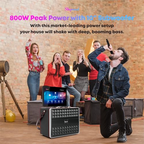 Karaoke Machine for Adults, with Lyrics Display, Smart Portable Big Bluetooth Speaker 2 Wireless Microphones
