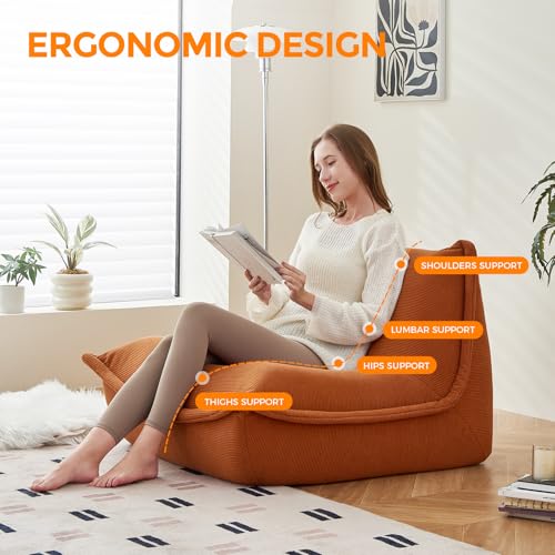 Bean Bag Chairs for Adults Giant BeanBag Chair Sofa Memory Foam Bean Bag Chair Couch with Ergonomic Design for Adults and Kids Home Living Room