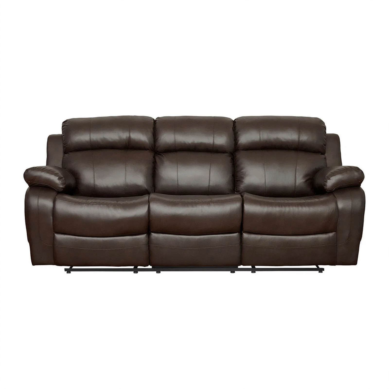 Lexicon Marille Faux Leather 2-Piece Manual Reclining Sofa Set in Brown
