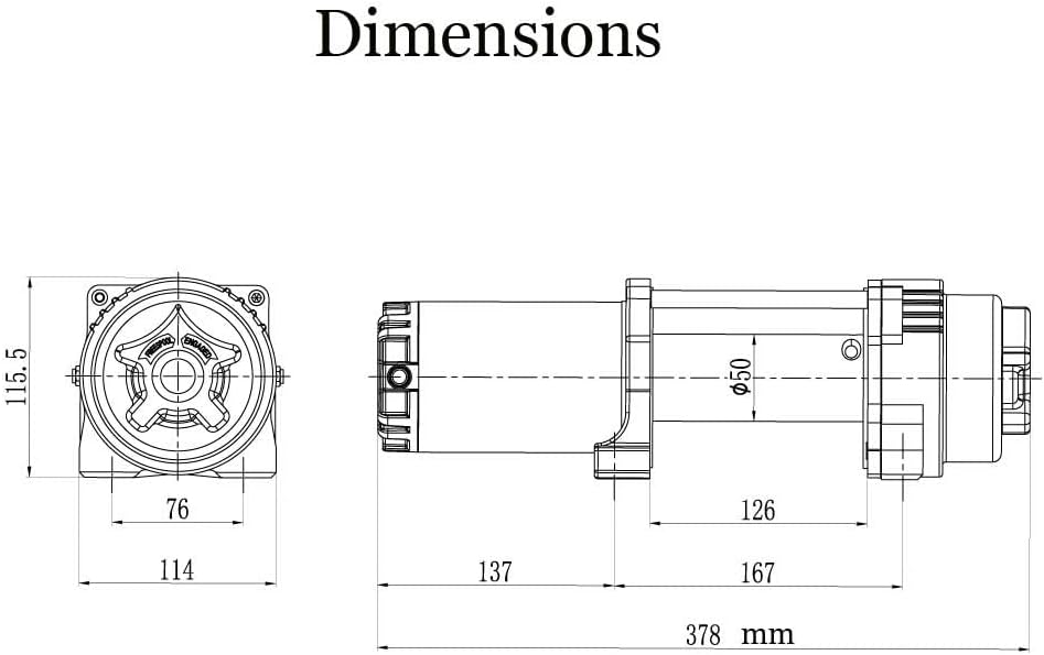 SINOKING 6000lb 12V Winch, UTV&ATV Winch with 1/4"× 49ft Synthetic Rope, Wired and Wireless Remote Control