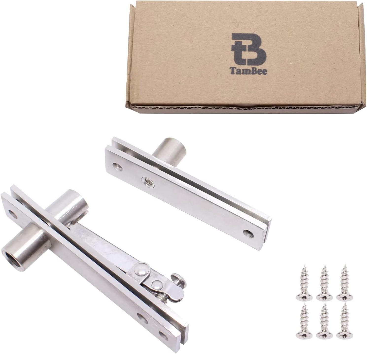 TamBee Door Pivot Hinge Heavy Duty Hidden Bookcase Hinges Secret Door Hinges 360 Degree Shaft Stainless Steel Invisidoor Hinge Hardware (I Shape