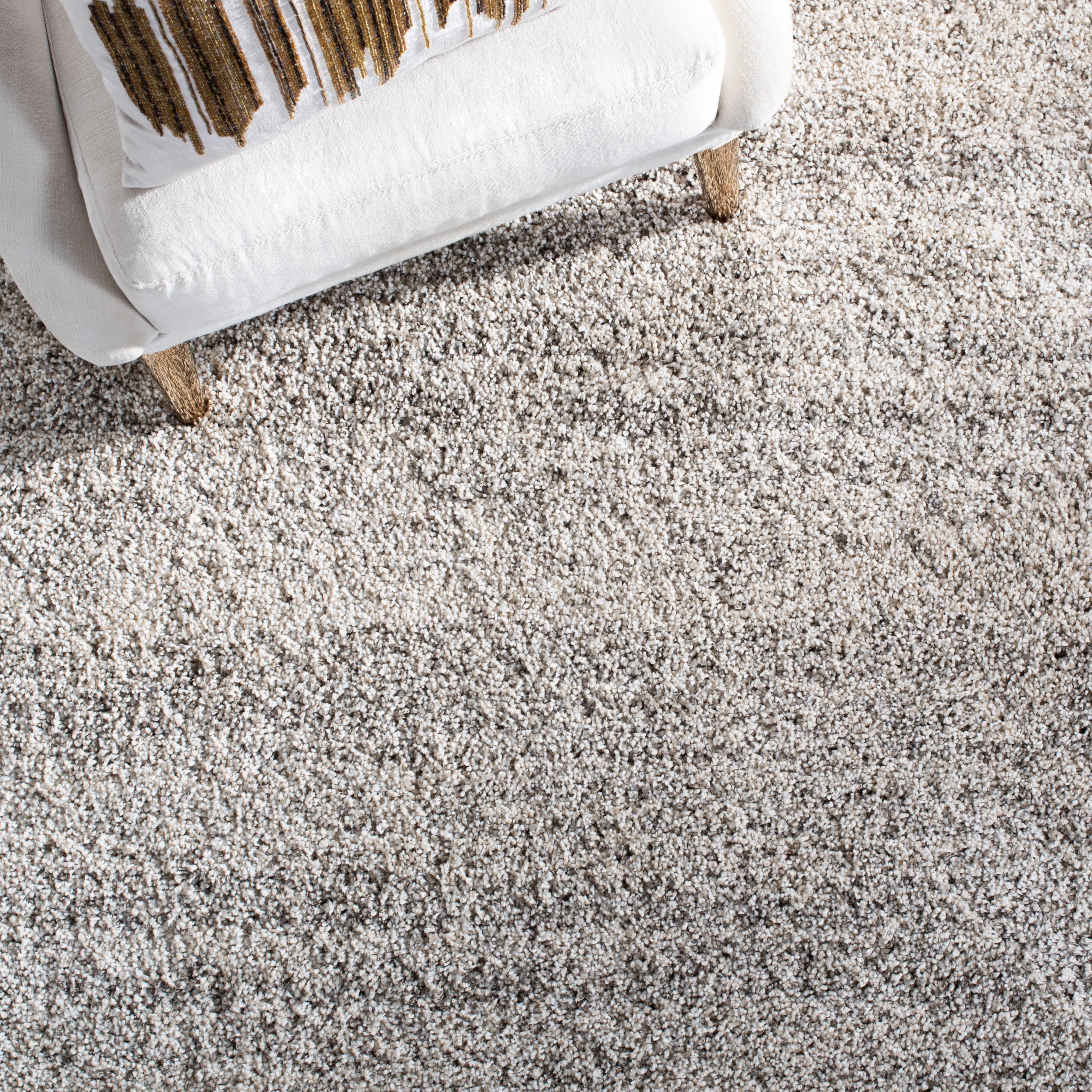 SAFAVIEH Hudson Shag Jaden Striped Area Rug, Ivory/Grey, 10' x 14'