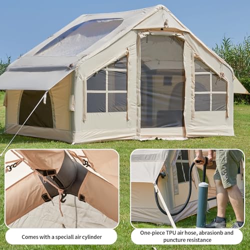 Inflatable Tent with Pump,4-6 Person Instant Glamping Camping Tents House