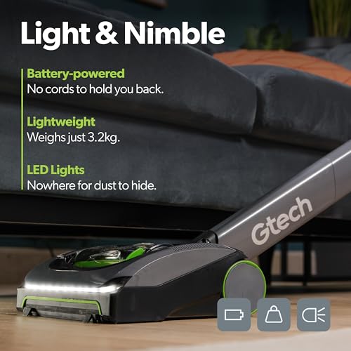 Gtech AirRAM Platinum Cordless Vacuum Cleaner - Includes Anti-Hair Wrap Brush Bar - Perfect for Carpet and Hardwood Floors