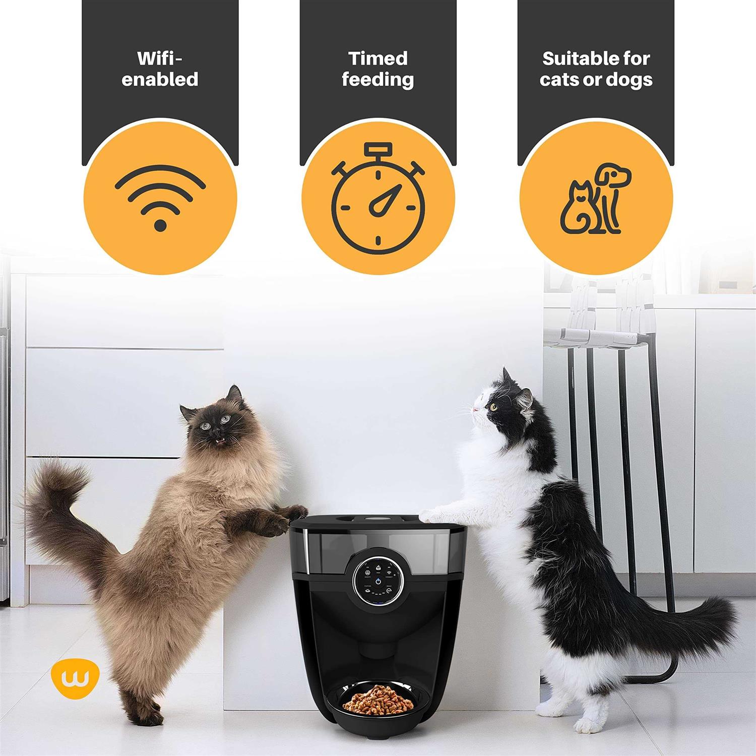 Whisker Feeder-Robot Wi-fi Cat &amp; Dog Auto-Feeder with Hopper &amp; Backup Battery Compatibility - Pet Supplies online store