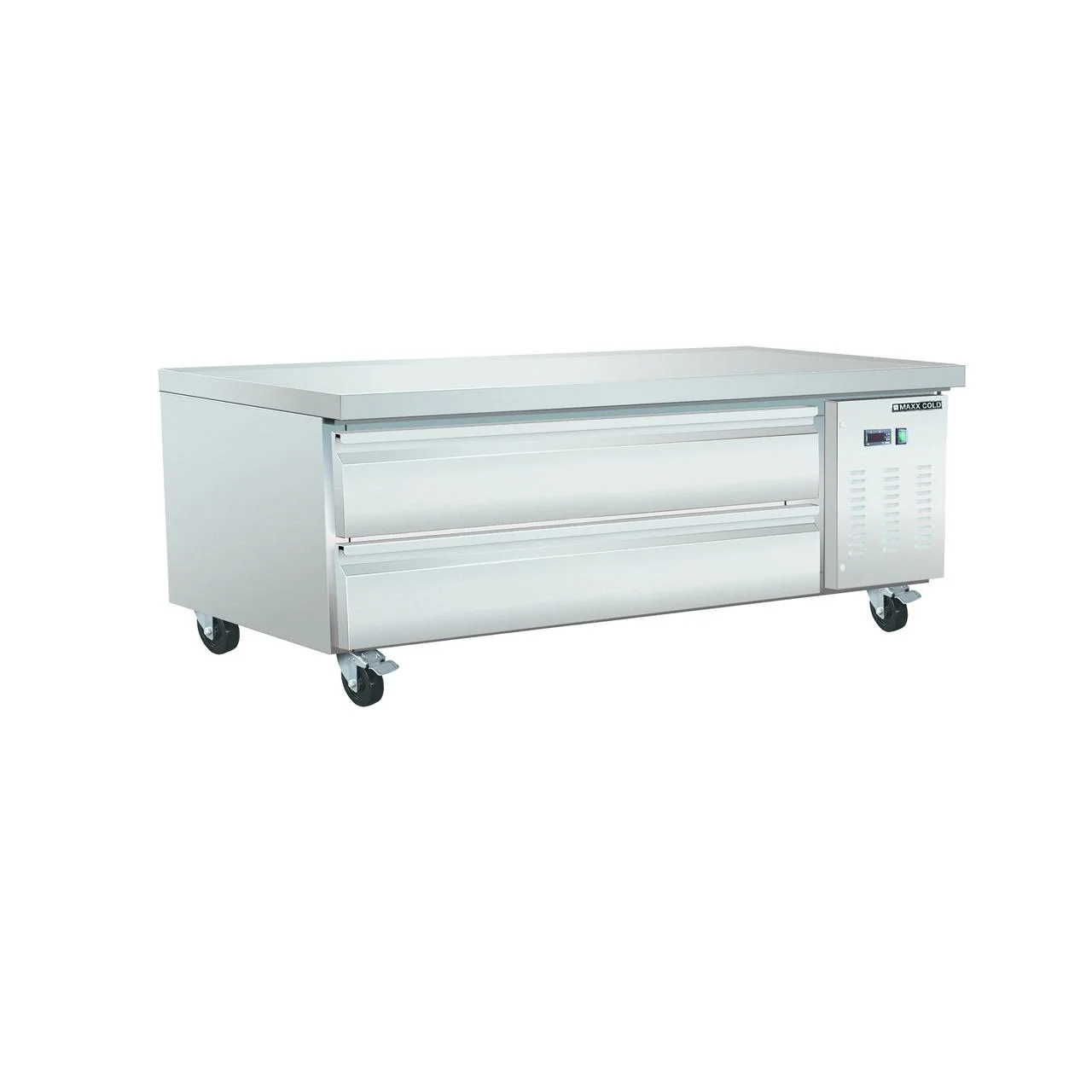 Maxx Cold Two-Drawer Refrigerated Chef Base, 62"W, 8.8 cu. ft. Storage Capacity, in Stainless Steel (MXCB60HC)