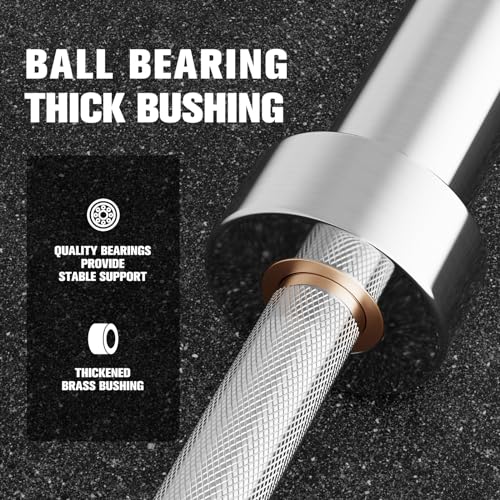 RITFIT 7FT Olympic Barbell for Strength and Weightlifting Training - 2 Inch Olympic Bar for Squat, Deadlift, Bench Press, Curl, Overhead Press