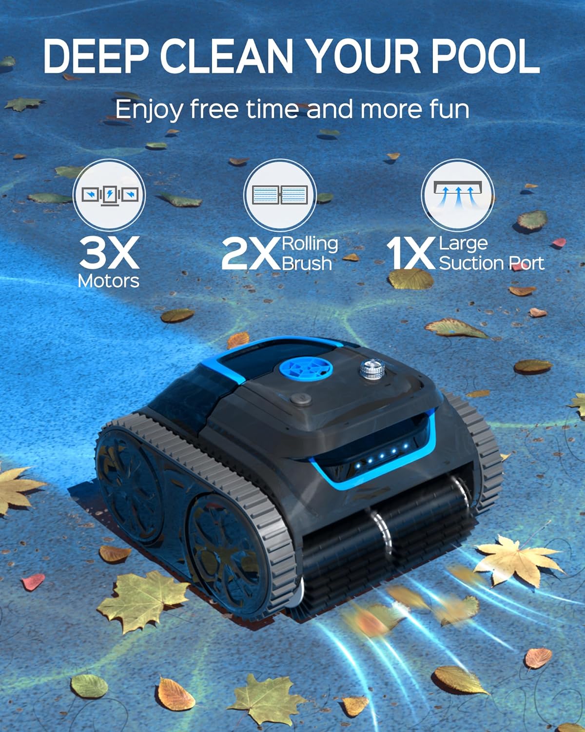(2024 New) WYBOT S1 Premium Wall Climbing Cordless Pool Vacuum, Robotic Pool Cleaner Pool Robot with Smart Mapping, Powerful Suction, APP Mode