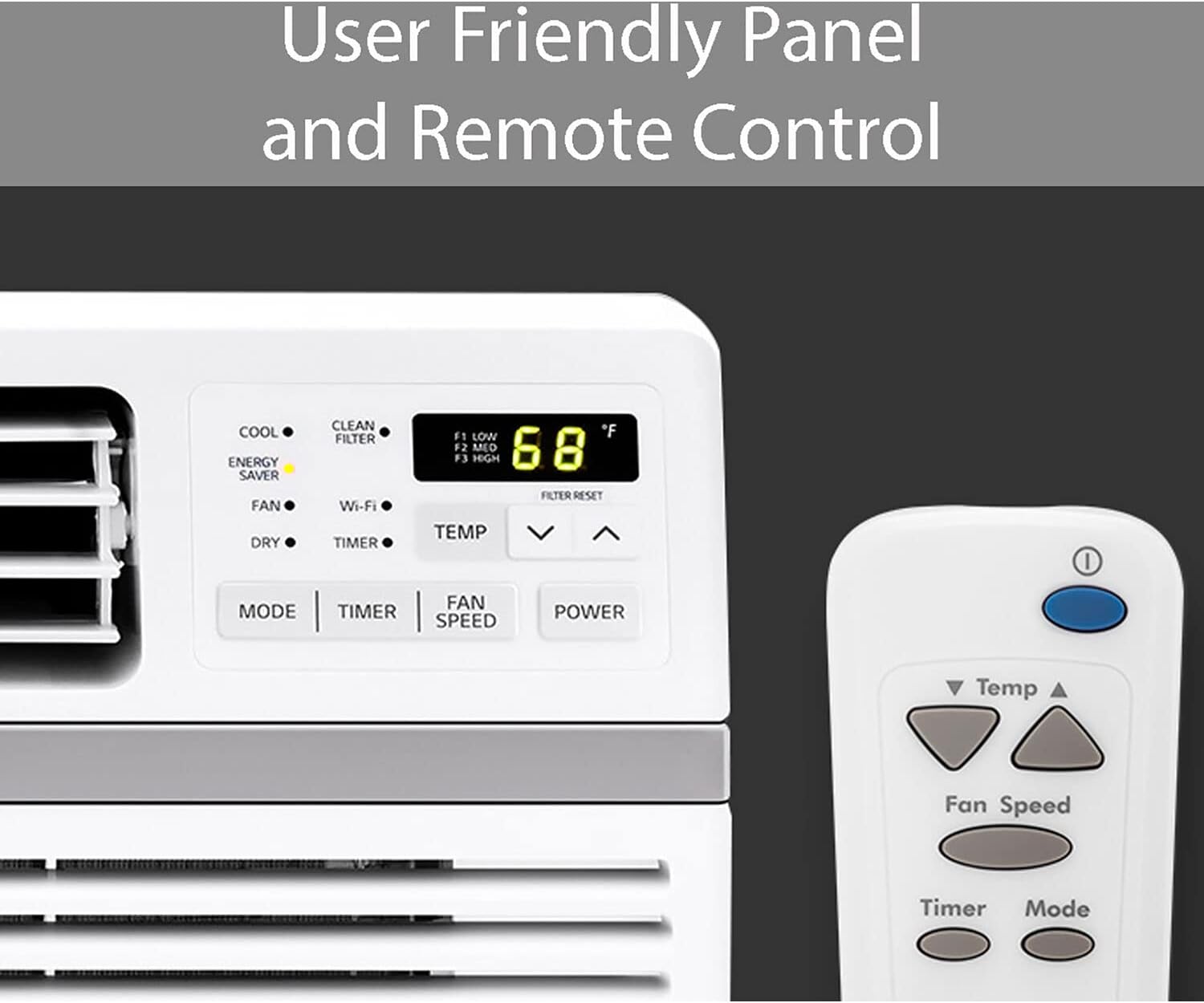 LG 24,500 BTU Smart Window Air Conditioner, 230/208V, Cools Room up to 1560 Sq. Ft. for Bedrooms, Living Room, Apartments, with Remote, 3 Fan Speeds