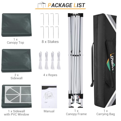COBIZI 10x10 Pop up Canopy Tent Protable Canopy Tent with 4 Sidewalls Waterproof Commercial Instant Shelter for Parties, Wedding