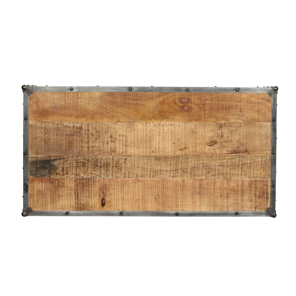 ExBrite Solid Wood Coffee Table ,Rustic Oak 24'' W X 46'' H X 19''