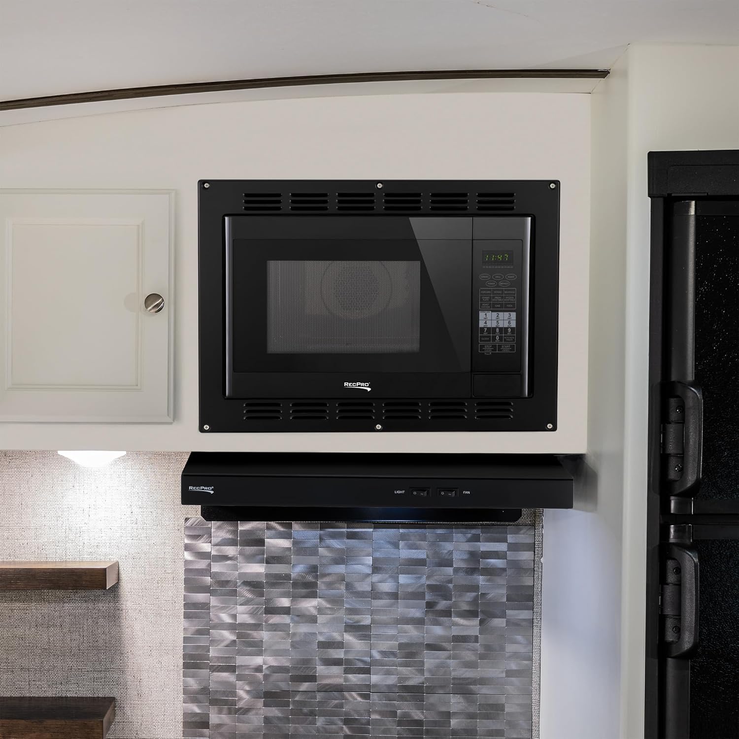 RecPro RV Convection Microwave Black 1.1 Cu. ft | 120V | Microwave | Appliances | Direct Replacement for High Pointe and Greystone