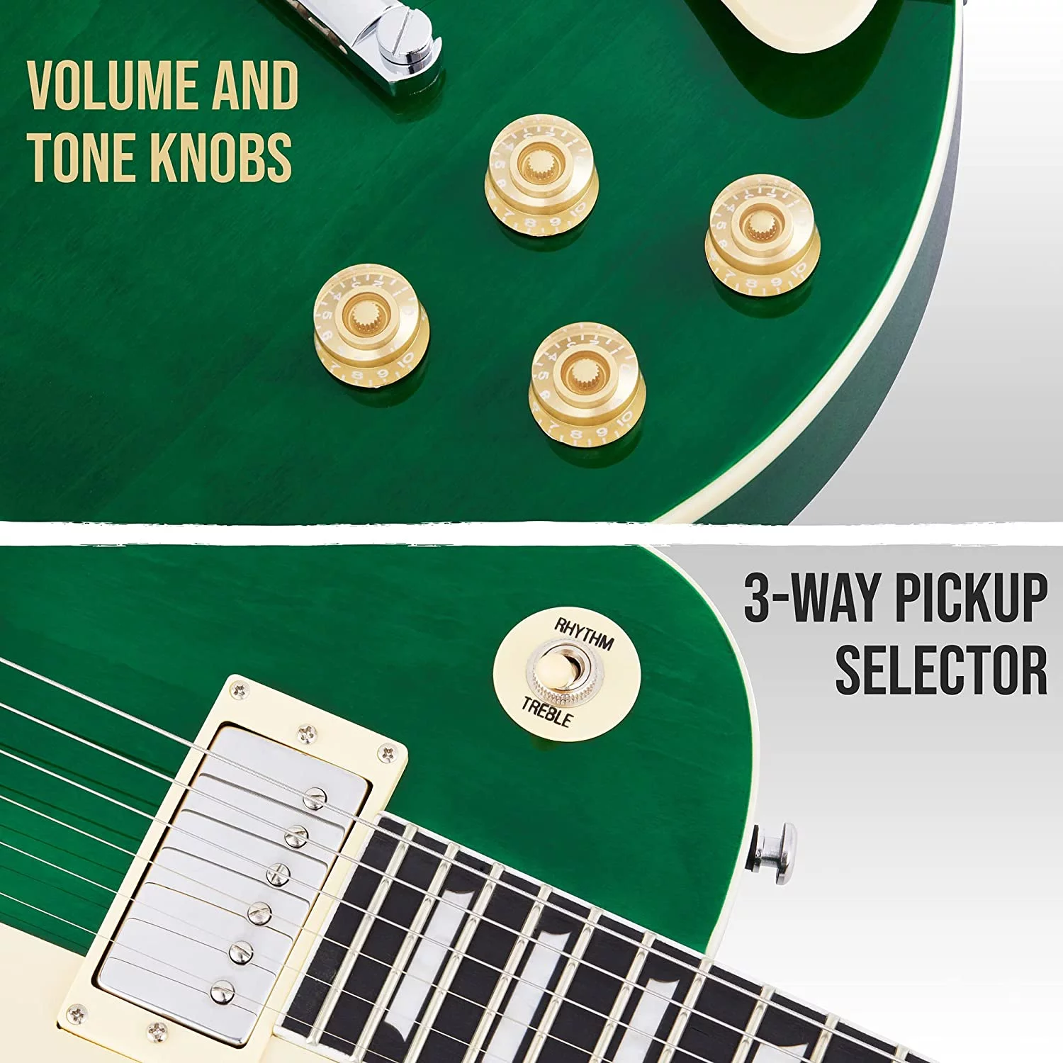 LyxPro 39” SB Series Electric Guitar for Beginner, Green