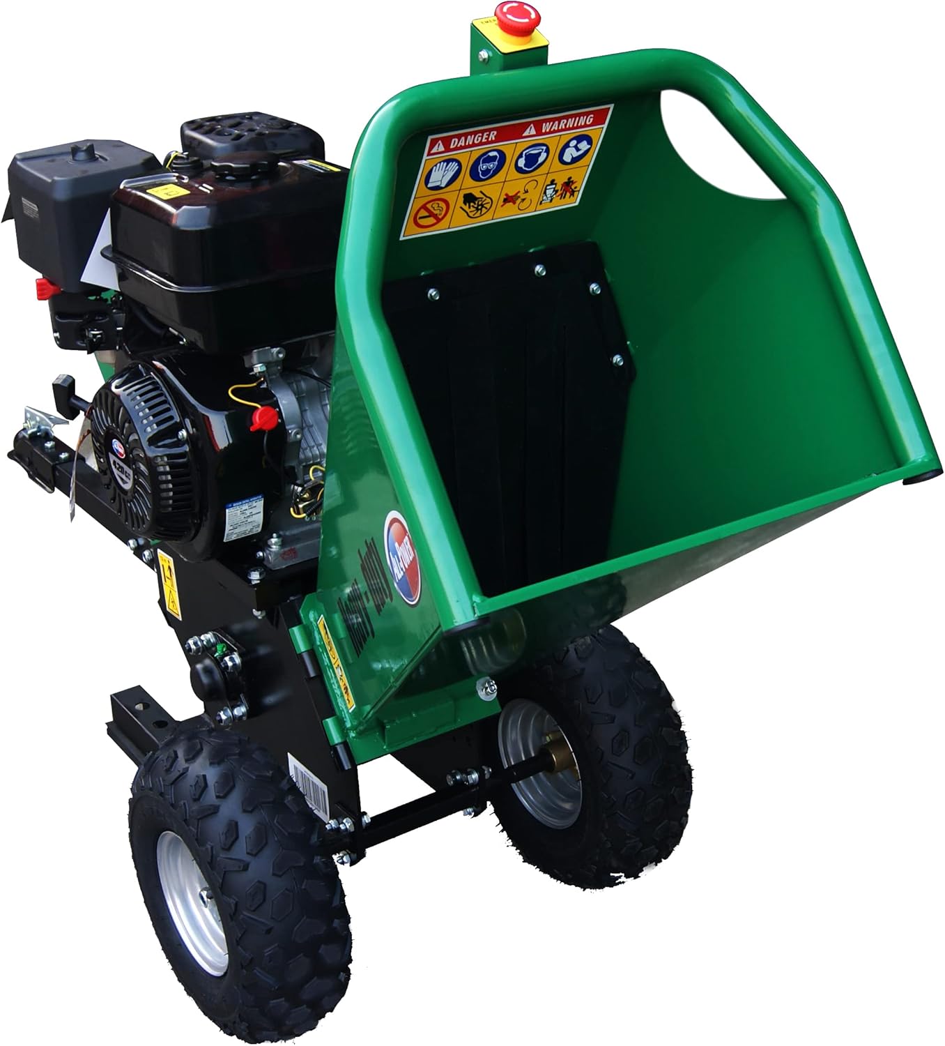 All Power America APWC420 Heavy Duty Durable Wood Chipper Shredder Mulcher-Max 6 Inch Cutting Diameter Capacity Gas Powered, 15HP 420cc, 6 inch