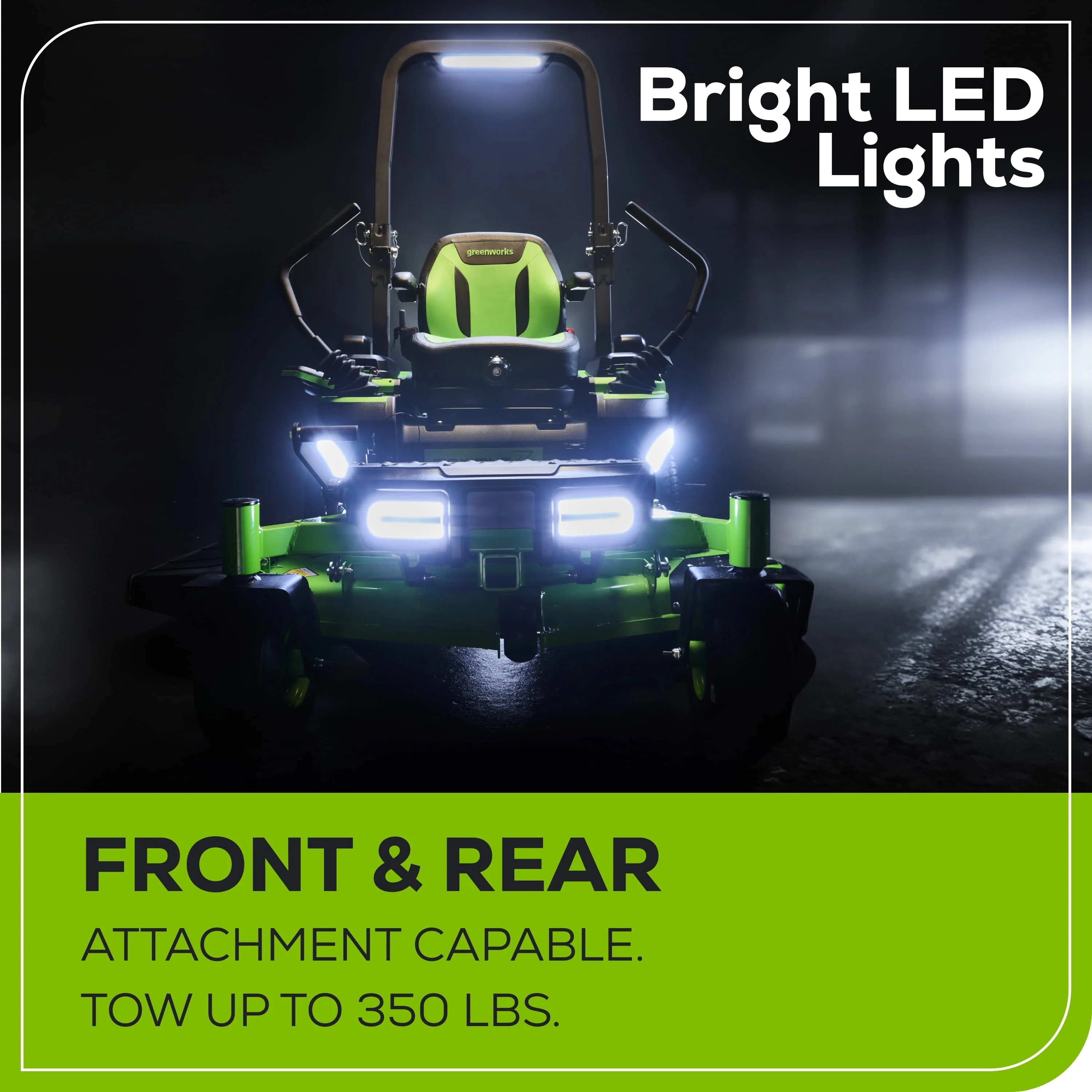 Greenworks 60V 54 MaximusZ Zero Turn Riding Mower with (2) 20.0 Ah, (2) 8.0 Ah & (2) 4.0 Ah Batteries and 1.5kW Charger 7422302