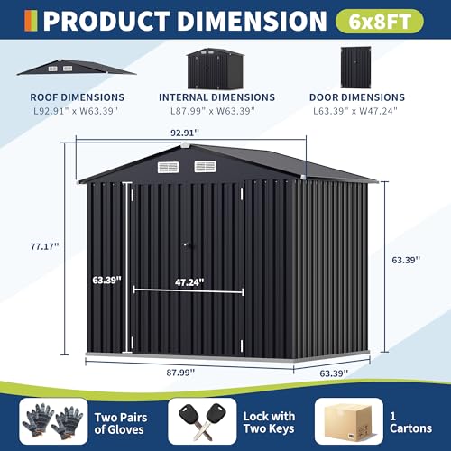 All-Weather Resin Shed with Window, Outdoor Plastic Garden Shed with Lockable Door and Vents, Outdoor Resin Storage Sheds for Tool, Bike, Backyard
