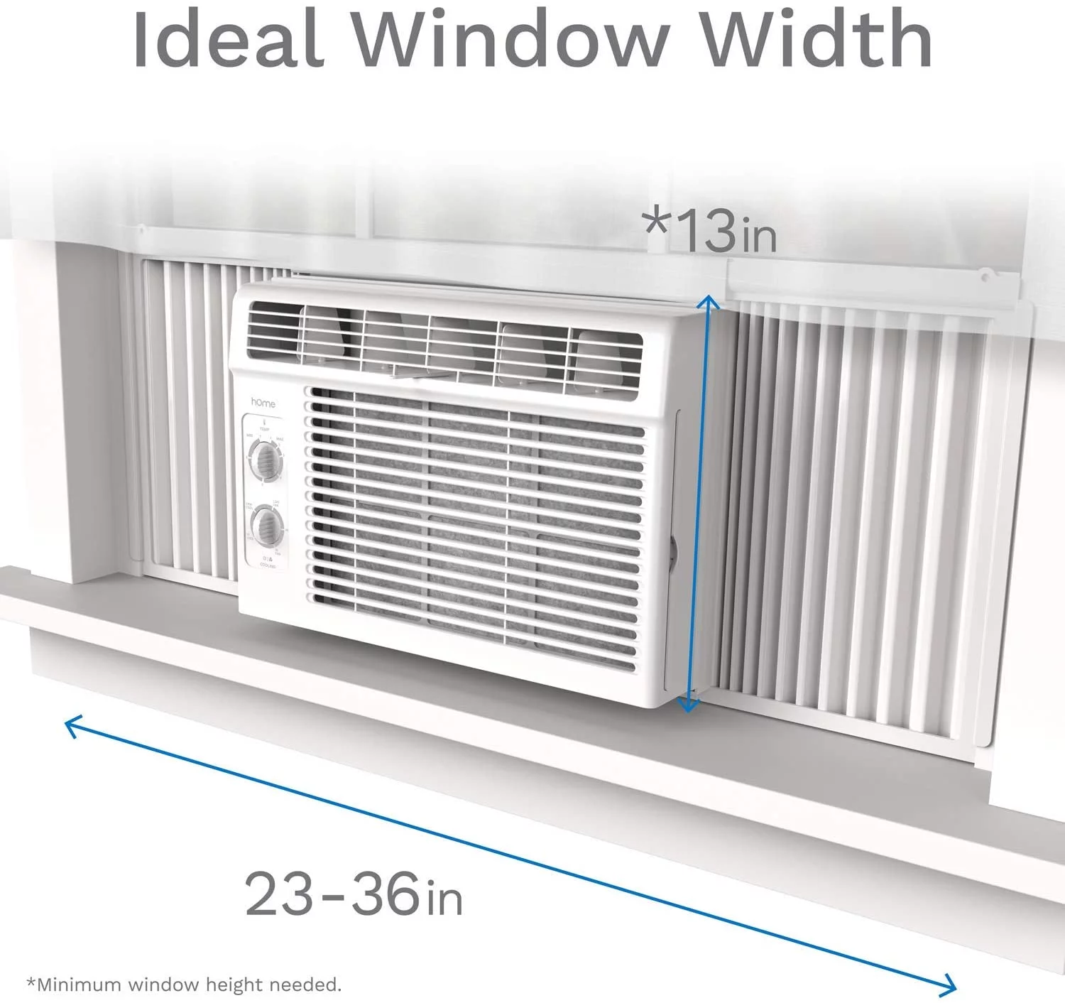 hOmeLabs Window Air Conditioner 5000 BTU - Easy Mechanical Control Compact AC Unit with Washable Reusable Filter, 2 Cooling Speeds, 2 Fan Speeds