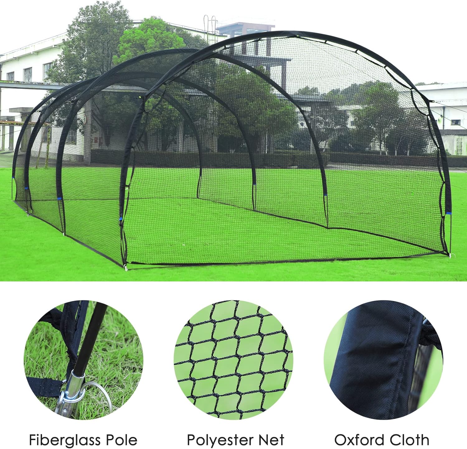 Hitting Cage Net Baseball Batting Cage, Baseball Training Equipment Batting Cage Net, Baseball and Softball Cage Net with Frame and Net