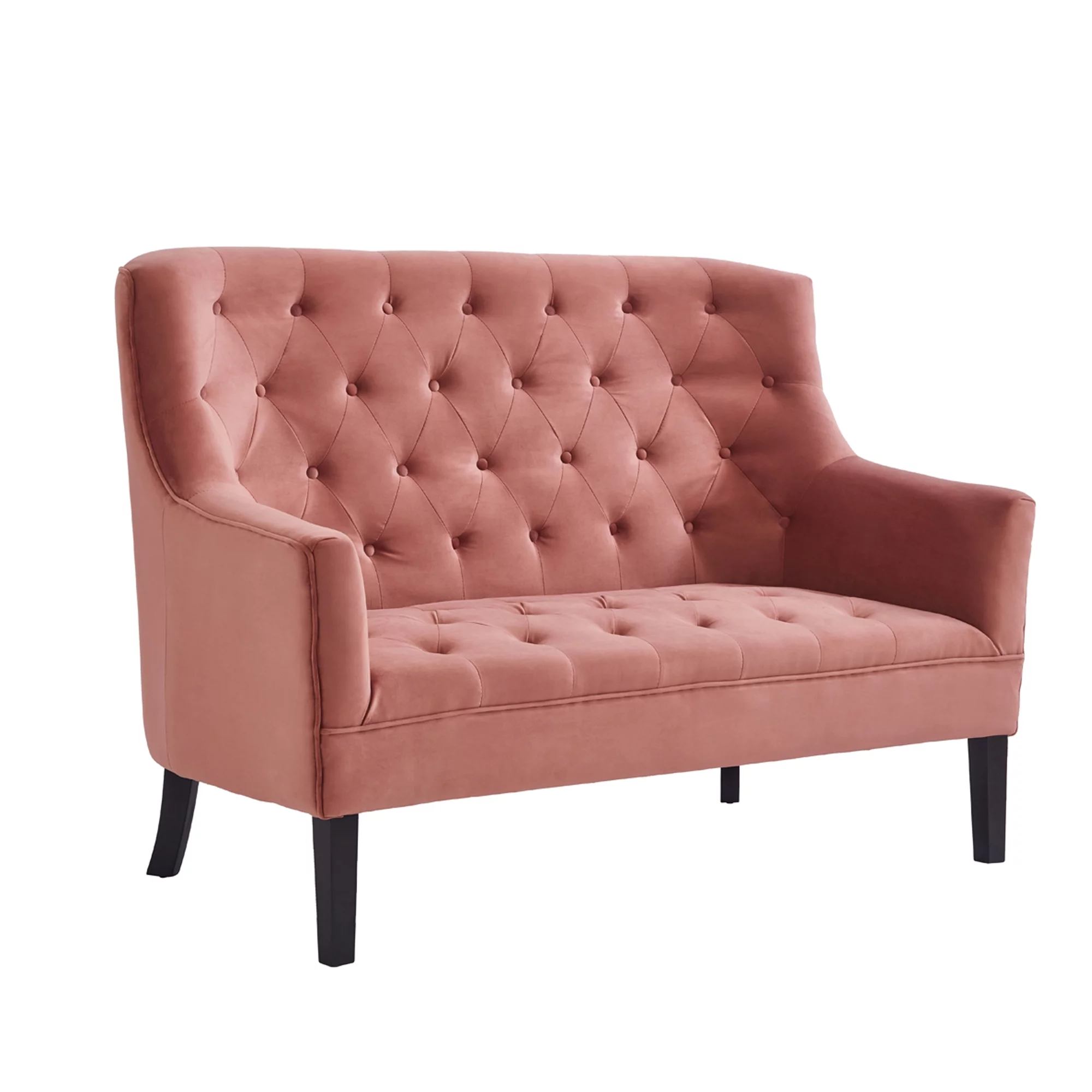 GEXPUSM Loveseat Sofa Couch, Mid-Century Modern Couch Love Seats Sofa for Living Room, Velvet Upholstered Small Couch for Bedroom