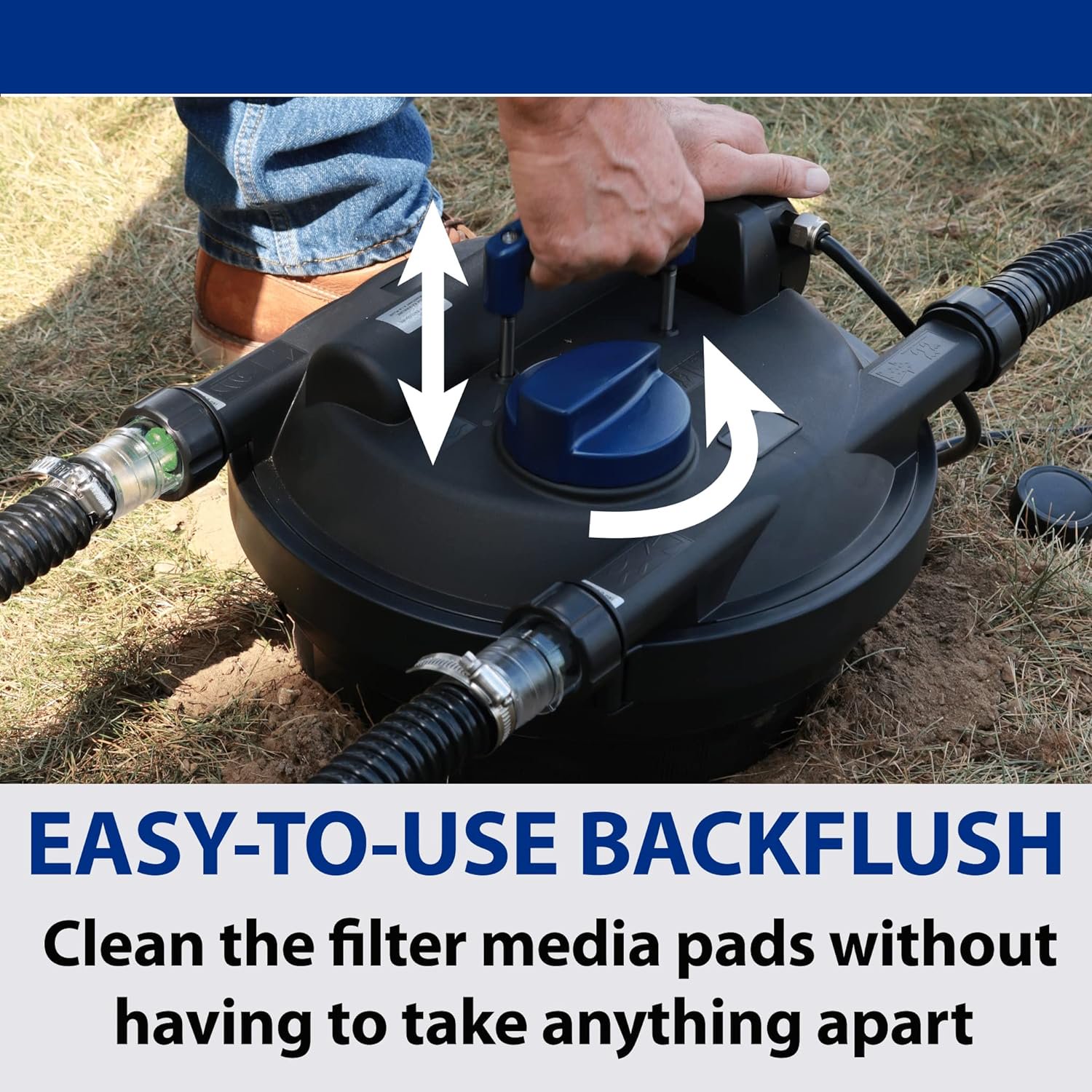 The Pond Guy AllClear G2 Bio Pressure Filter &amp; Ultraviolet Light Clarifier with Backflush System, Pressurized External UVC Biological &amp