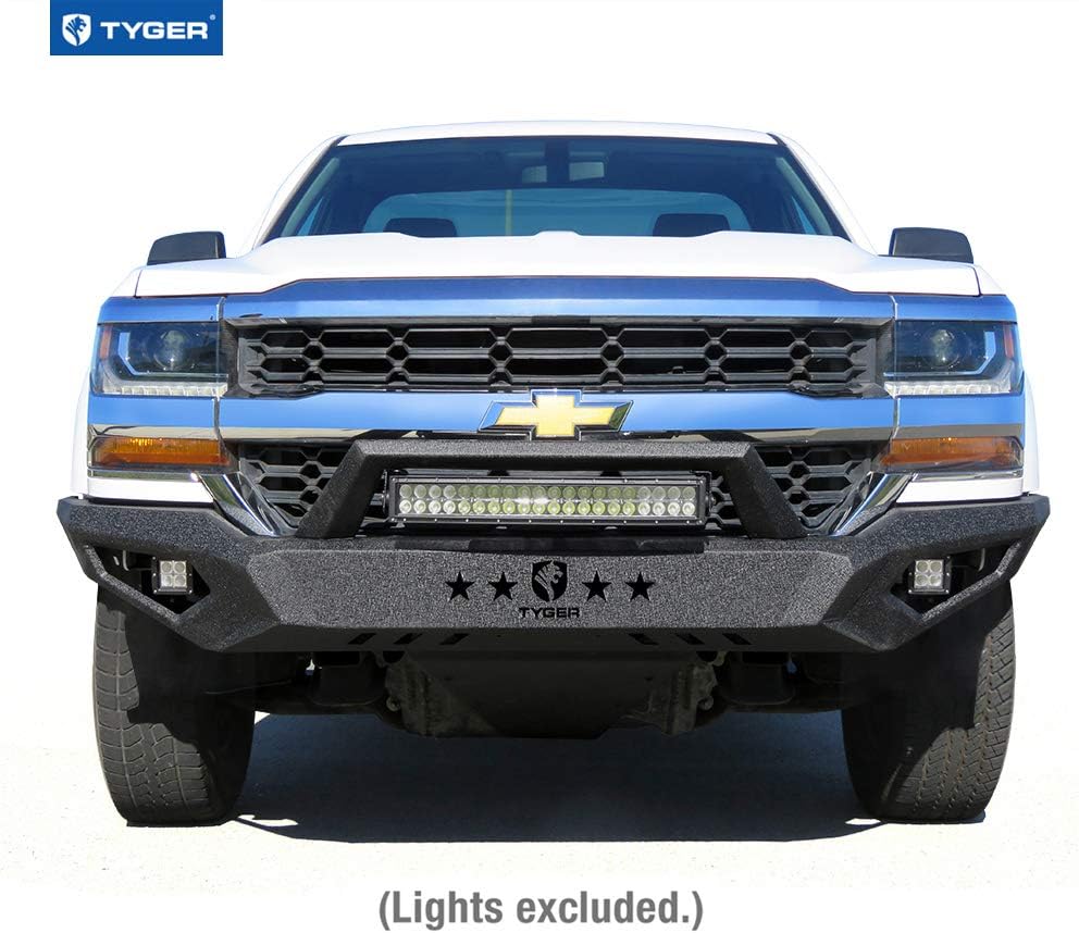 Tyger Auto TG-BP6C80468 Tyger Fury Front Bumper Kit Compatible with 2016-2018 Chevy Silverado 1500 (Including 2019 LD) | Textured Black | Rock Crawler
