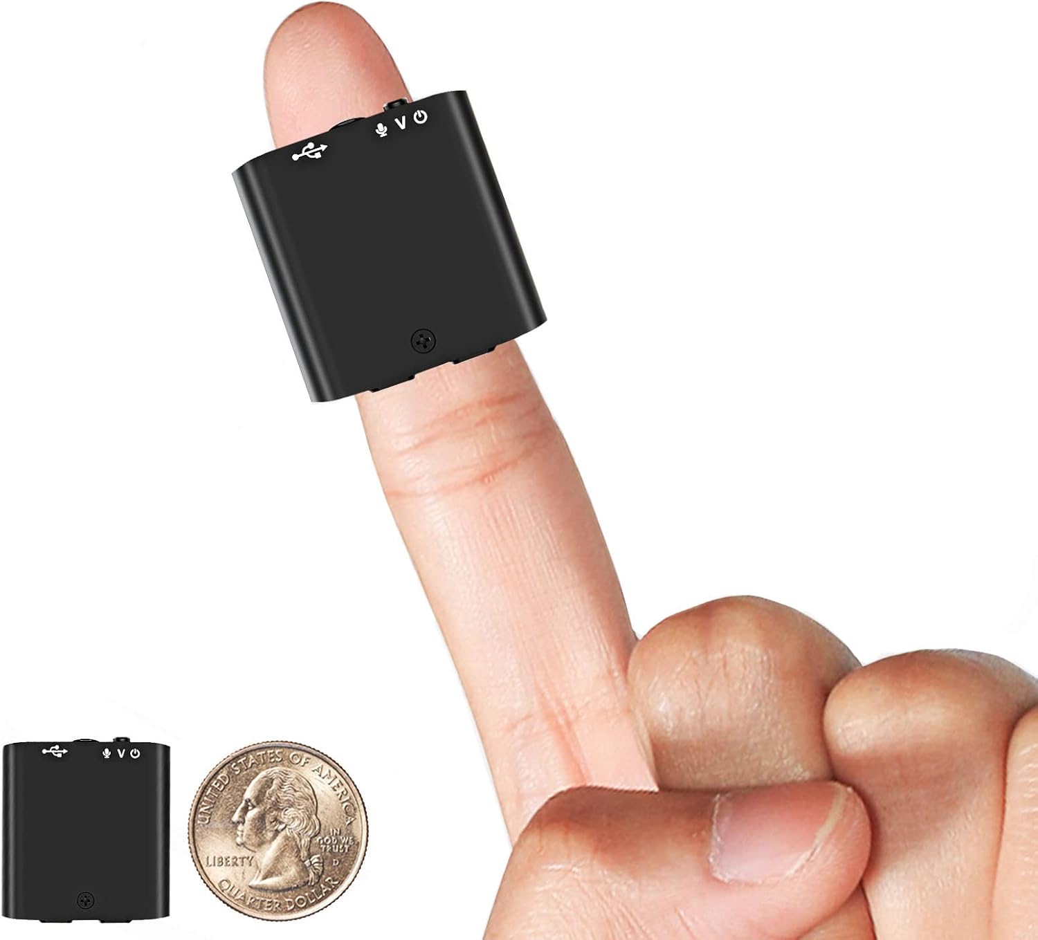 Hfuear Mini Voice Recorder, Ultra Small 16GB Magnetic Voice Activated Recorder with 192 Hours Recording Capacity