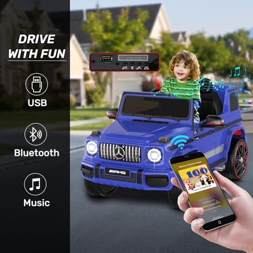 ANPABO Licensed Mercedes-Benz G63 Car for Kids, 12V Ride on Car w/Parent Remote Control, Low Battery Voice Prompt, LED Headlight, Music Player & Horn