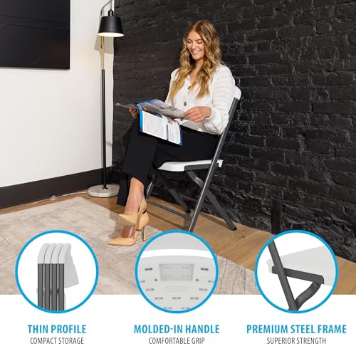 Lifetime Folding Chairs, Heavy Duty Foldable Chair Contoured for Comfort, 4-Pack