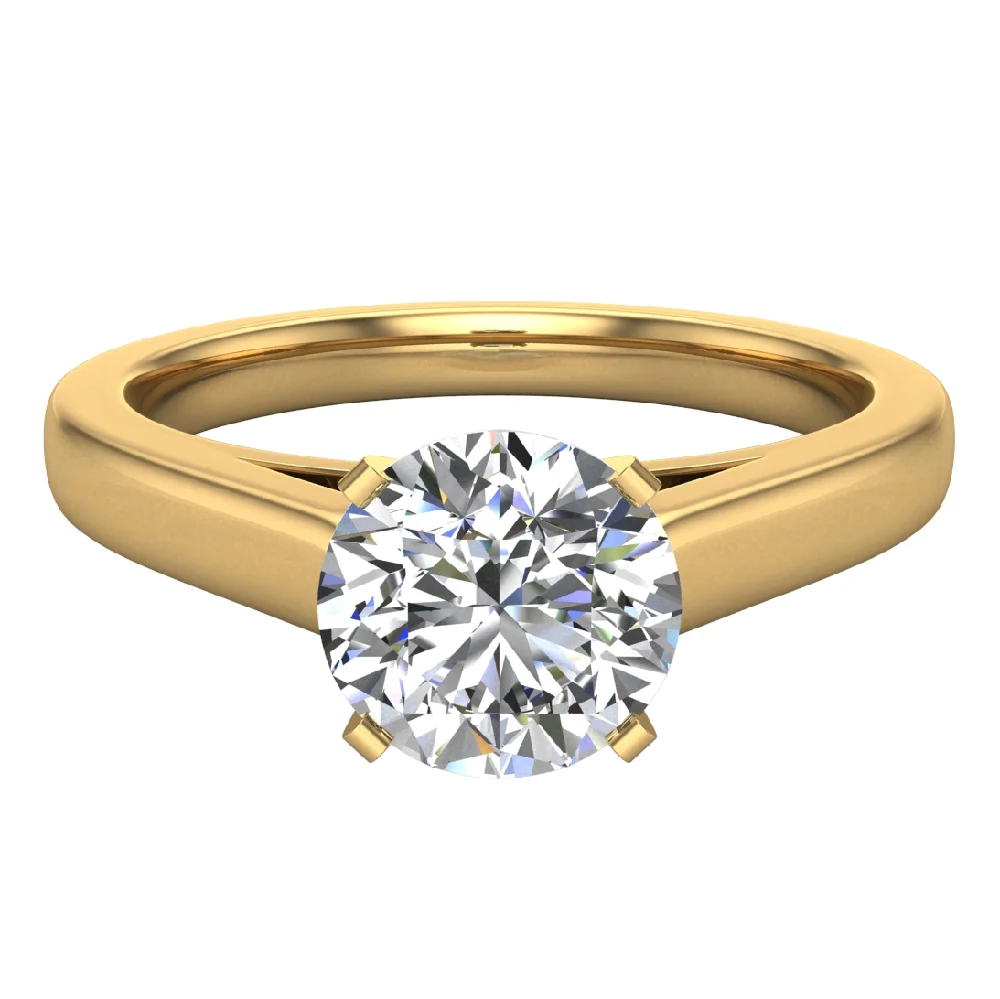 Diamond Engagement Ring For Women Round Solitaire GIA Certified 4-Prong 0.75 Carat 14K Gold (I,SI)