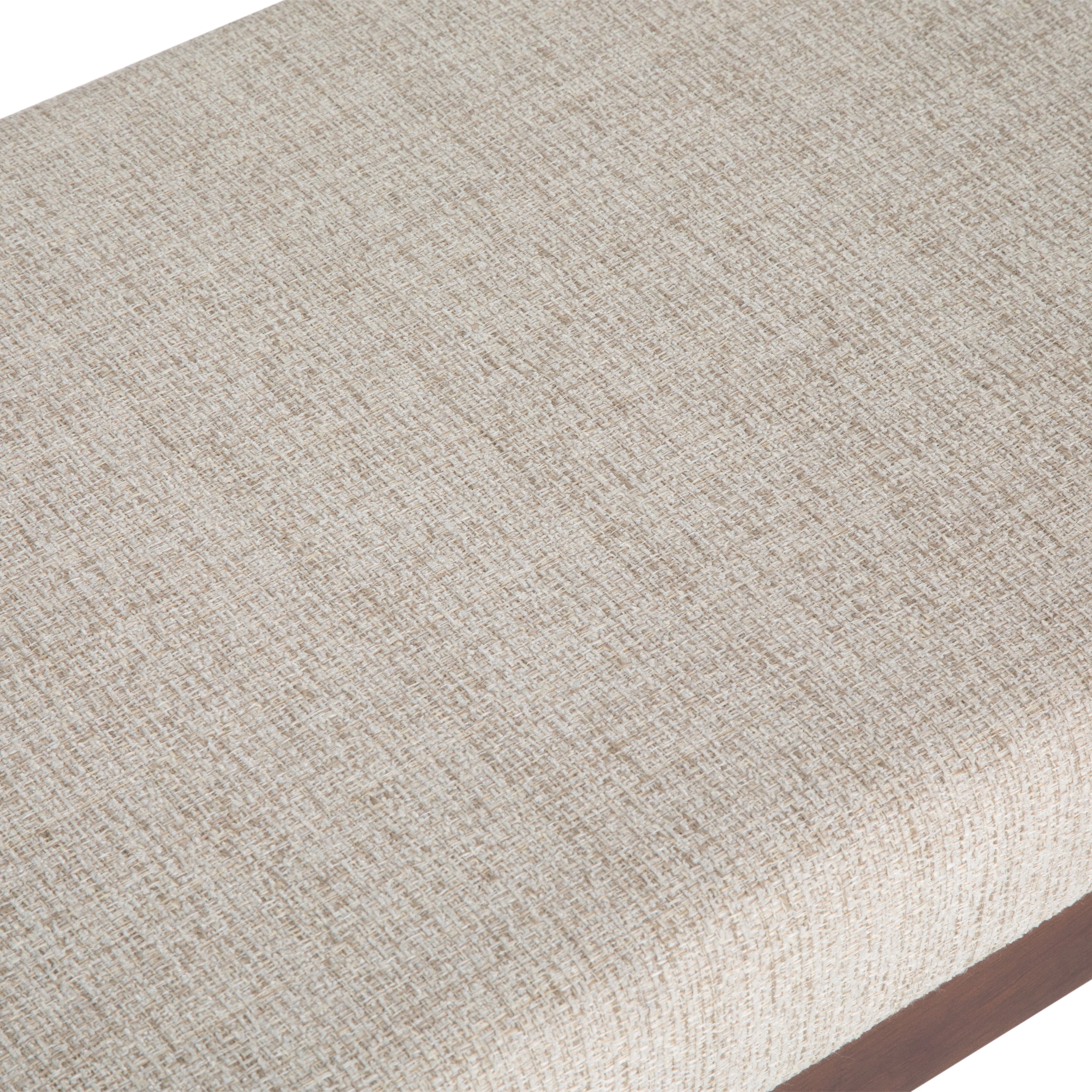 Simpli Home Chanelle Ottoman Bench in Platinum Tweed Look