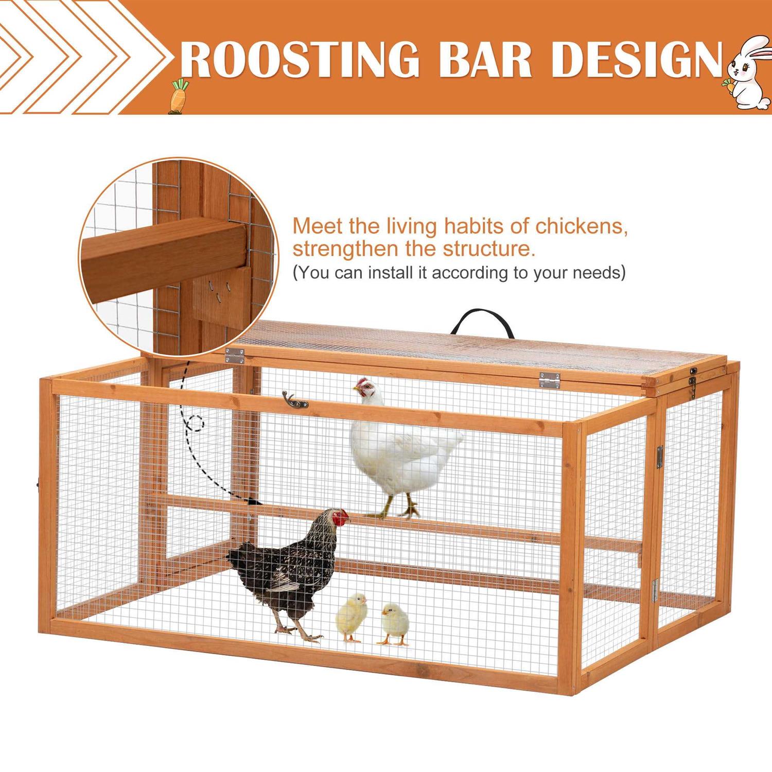 Coziwow Chicken Coop &amp; Roosting Bar Small Pet Hutch - Pet Supplies online store