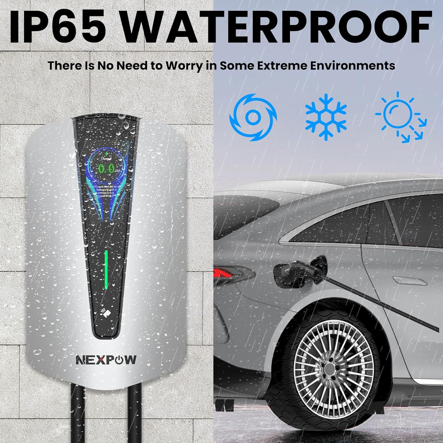 NEXPOW Level 2 EV Charger, Max 48A Adjustable Current Electric Vehicle Charging Station, Suitable for All J1772 EV, with NEMA 14-50 Plug