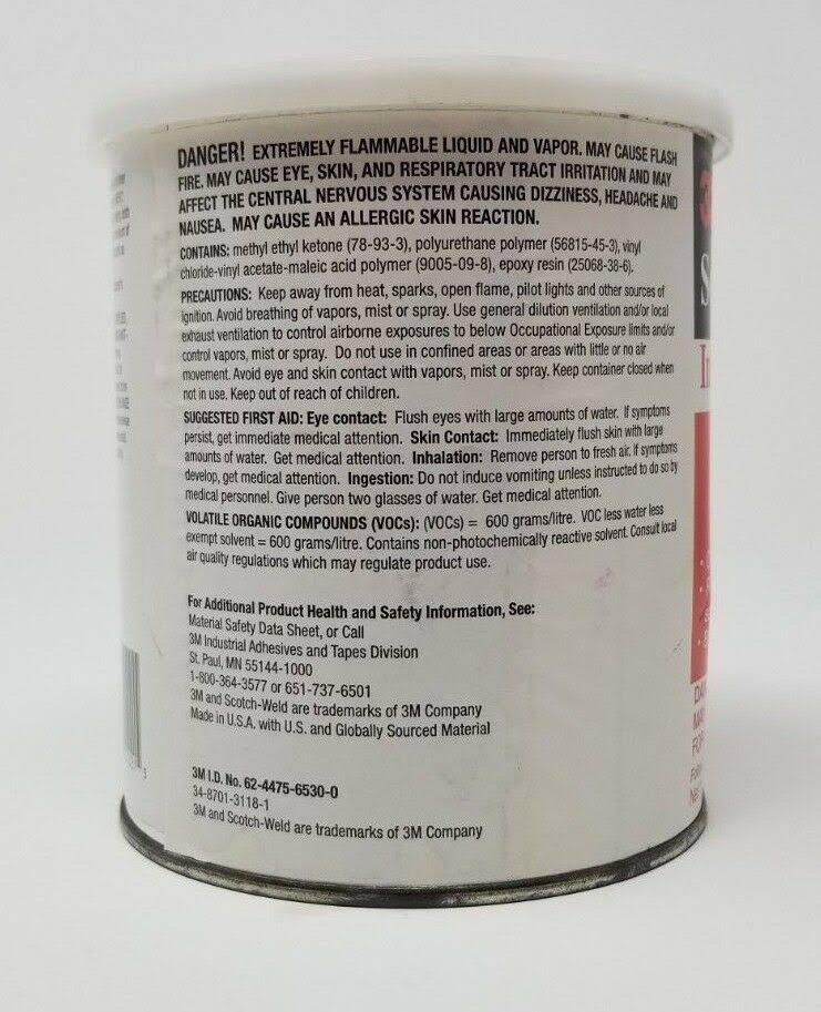 3M 4475 Clear Industrial Plastic Adhesive, 1 Quart