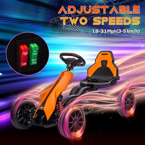 Aosom 12V Electric Go Kart for Kids, Outdoor Ride-On Toy with Forward Backward Drive & Adjustable Speed, Gift for Child 3-8 Years Old, White