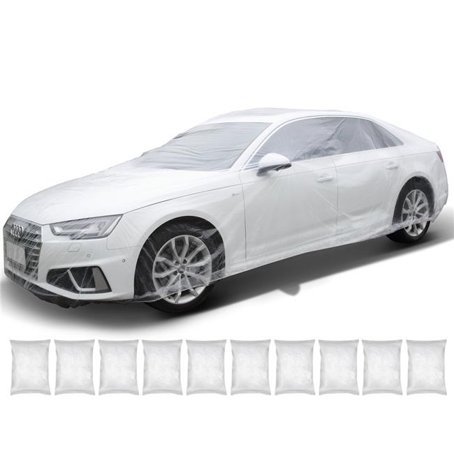 LOT 10pcs Clear Plastic Temporary Universal Disposable Car Cover 22' x 12' L VI