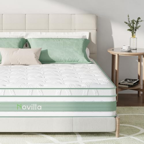Novilla King Size Mattress 14 Inch, Hybrid Mattress King for Motion Isolation, Gel Memory Foam with Pressure Relief for Cool Night Sleep