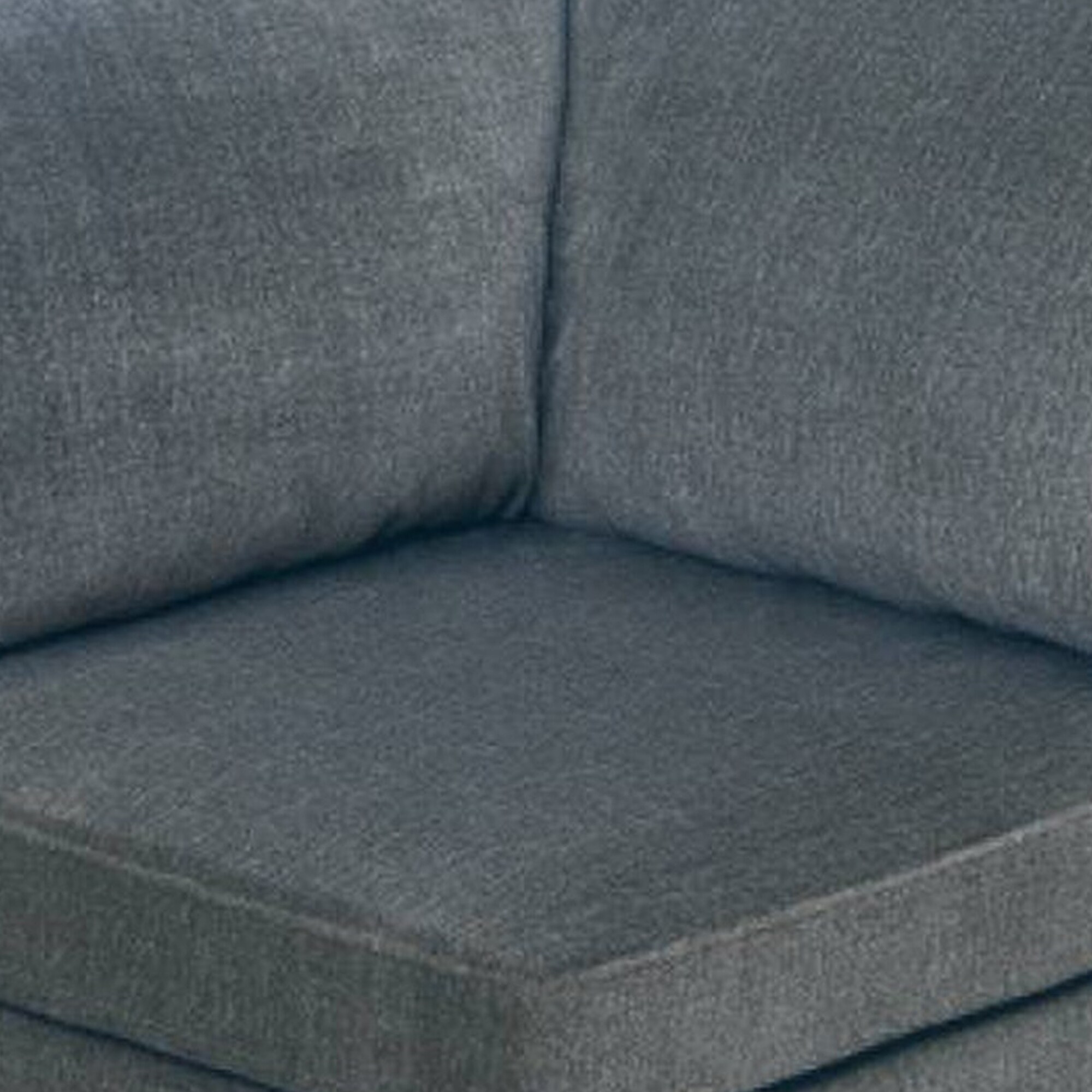 37 Inches Fabric Upholstered Wooden Corner Wedge, Gray