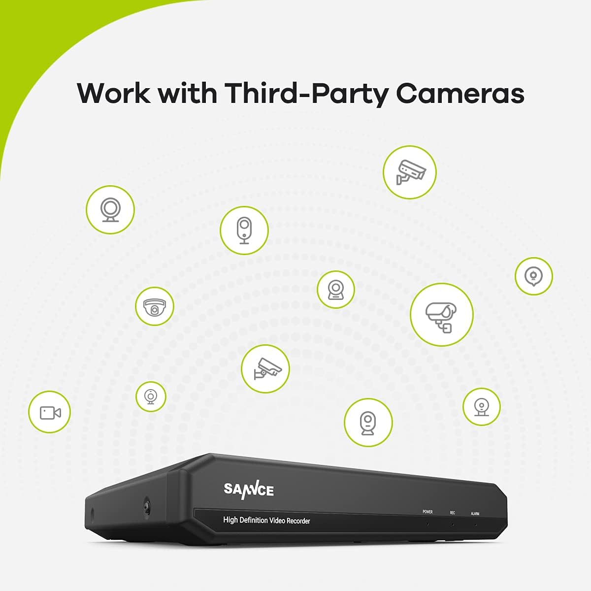 SANNCE 16 Channel 1080P Lite H.264+ Hybrid 5-in-1 Security DVR Recorder Remote Access Motion Alert